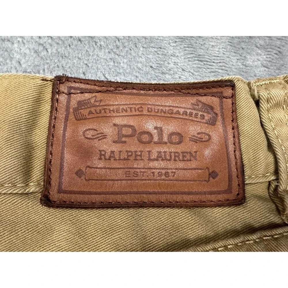 Polo Ralph Lauren Mens Authentic Dungarees Khaki Tan Twill Pants 40x30 Straight